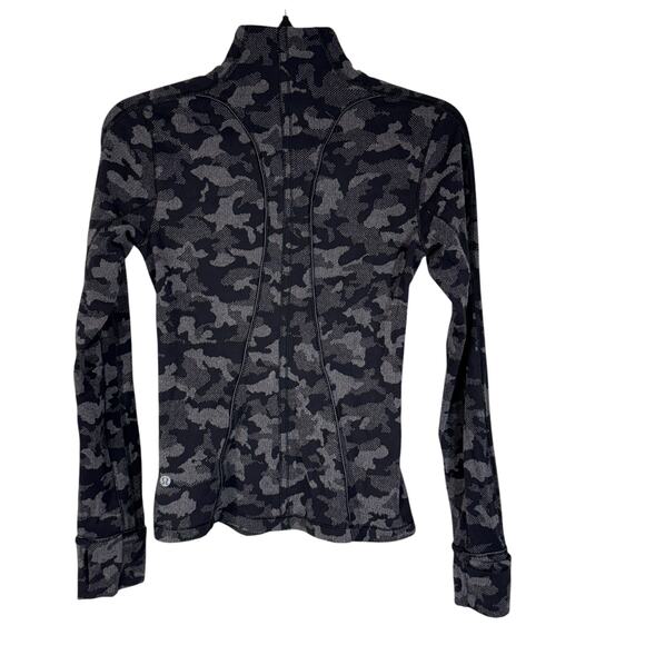 Lululemon SZ 4 Run Briskley 1/2 Zip Jacket Camo Long Sleeve Stretch Zip Pocket - Picture 7 of 11